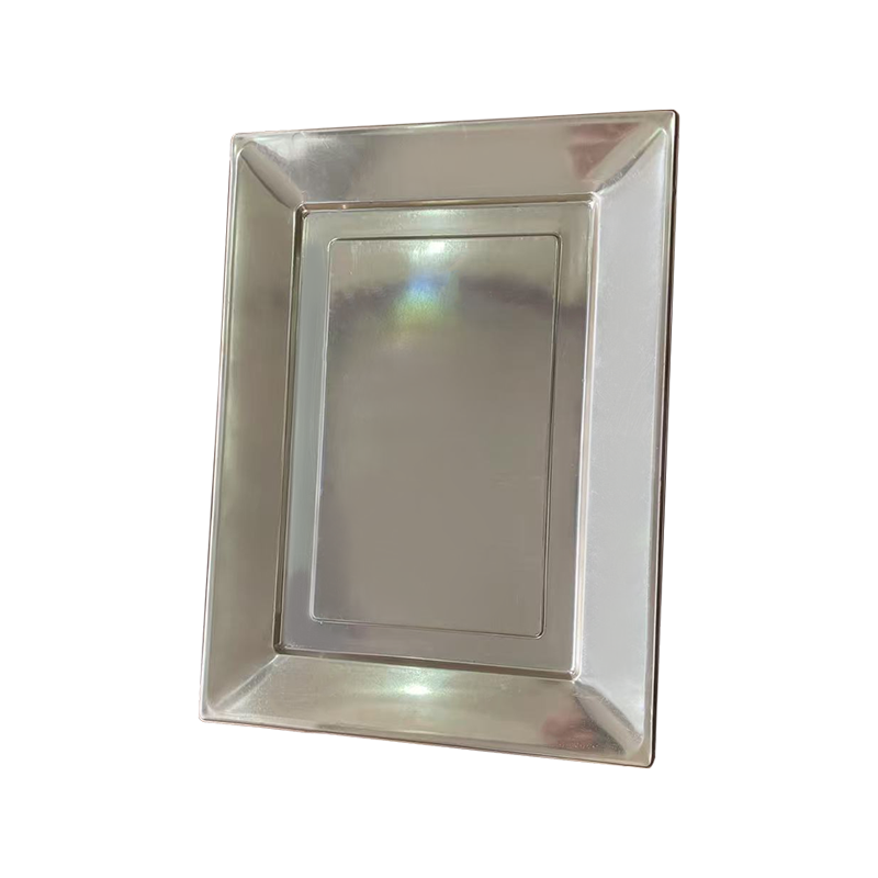 Einweg-Speisetablett aus PS in Silber