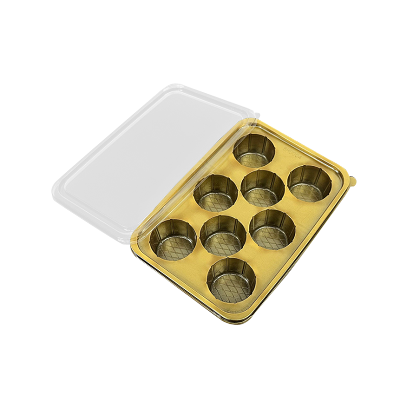 Einweg-Backverpackungsbox aus Kunststoff mit 8 Mulden