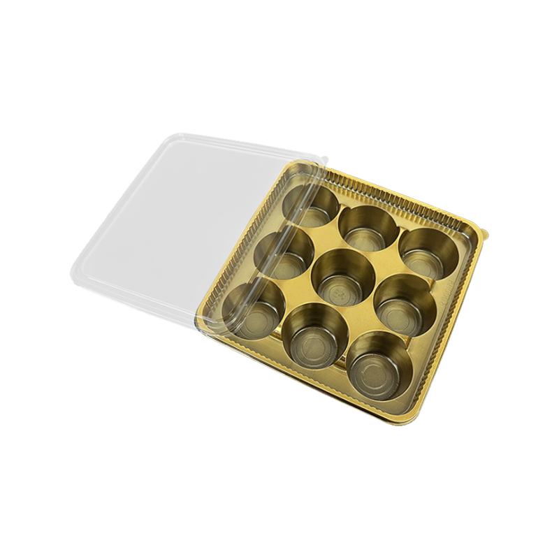 Runde Bonbonverpackung aus PET mit 9 Mulden